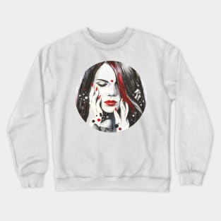 Divine Feminine Portrait ( Inktober 1 ) Crewneck Sweatshirt